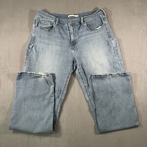 Levis 505 Jeans Womens Sz 14 Blue Straight Denim High Rise Stretch Medium Wash